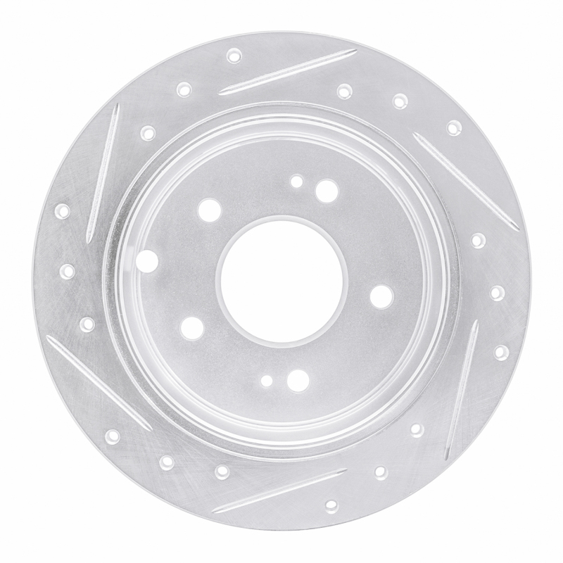 Mitsubishi Eclipse Brake Rotor (1) - Rear Right - R1 Concepts - Drilled & Slotted - Silver - `04-`12